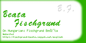 beata fischgrund business card